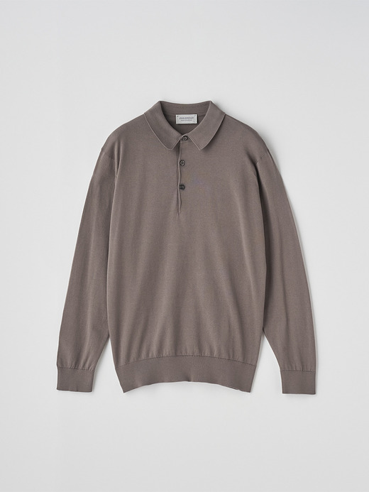 コットン 長袖ニットポロシャツ | S4886 | 30G MODERN FIT 詳細画像 BEIGE MUSK 2