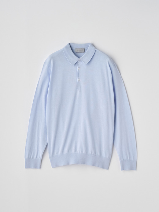 コットン 長袖ニットポロシャツ | S4886 | 30G MODERN FIT 詳細画像 DEW 1