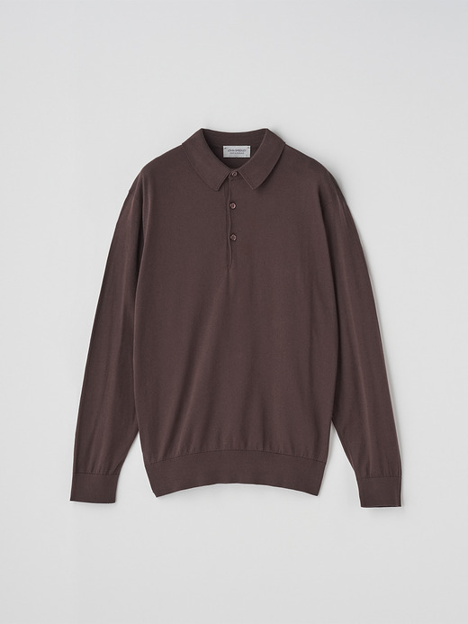 コットン 長袖ニットポロシャツ | S4886 | 30G MODERN FIT 詳細画像 RAISIN 2