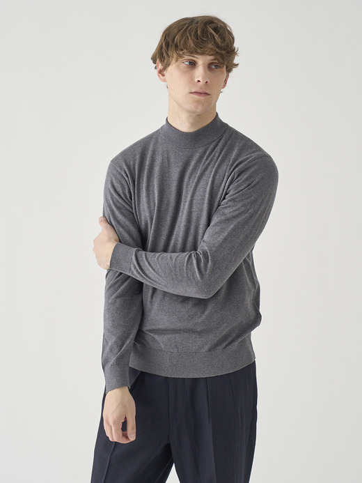 コットン モックネックニットプルオーバー | S4887 | 24G MODERN FIT 詳細画像 CHARCOAL 8