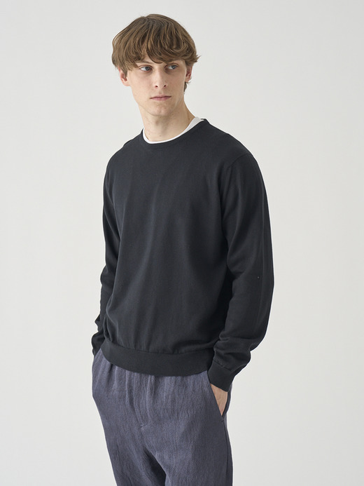 コットン クルーネックニットプルオーバー | S4888 | 24G MODERN FIT 詳細画像 BLACK 1
