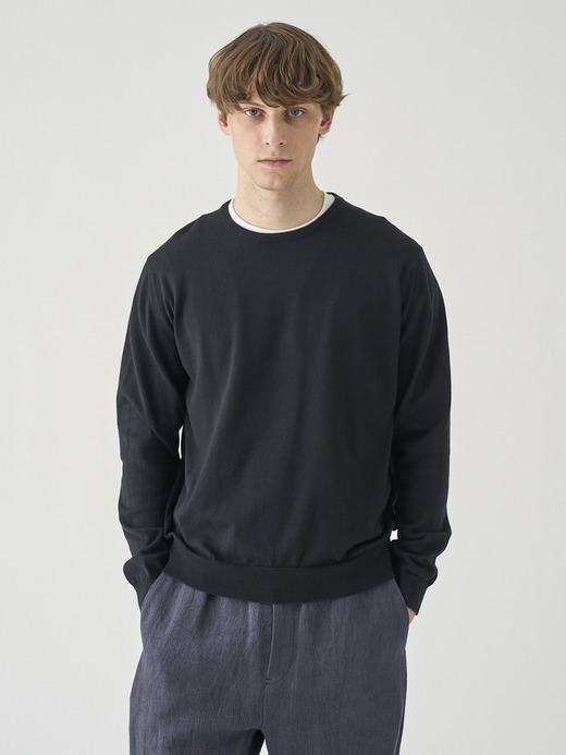 コットン クルーネックニットプルオーバー | S4888 | 24G MODERN FIT 詳細画像 BLACK 3