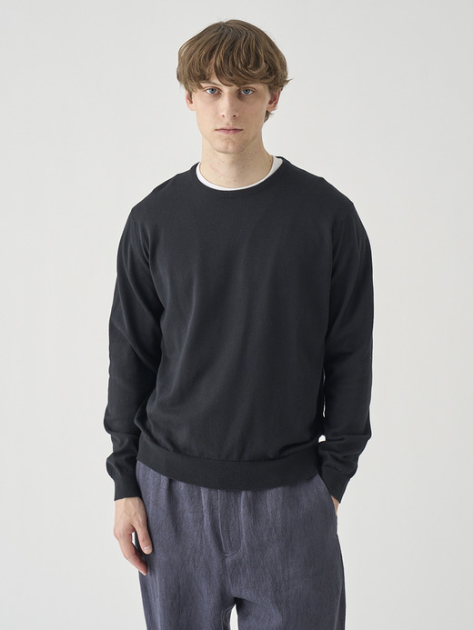 コットン クルーネックニットプルオーバー | S4888 | 24G MODERN FIT 詳細画像 BLACK 5
