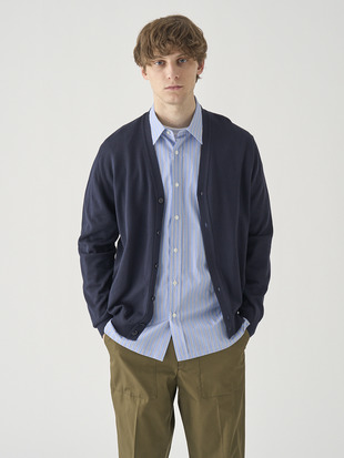 コットン Vネックニットカーディガン | S4889 | 24G MODERN FIT