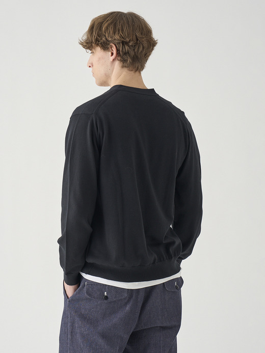 コットン Vネックニットカーディガン | S4889 | 24G MODERN FIT 詳細画像 BLACK 7