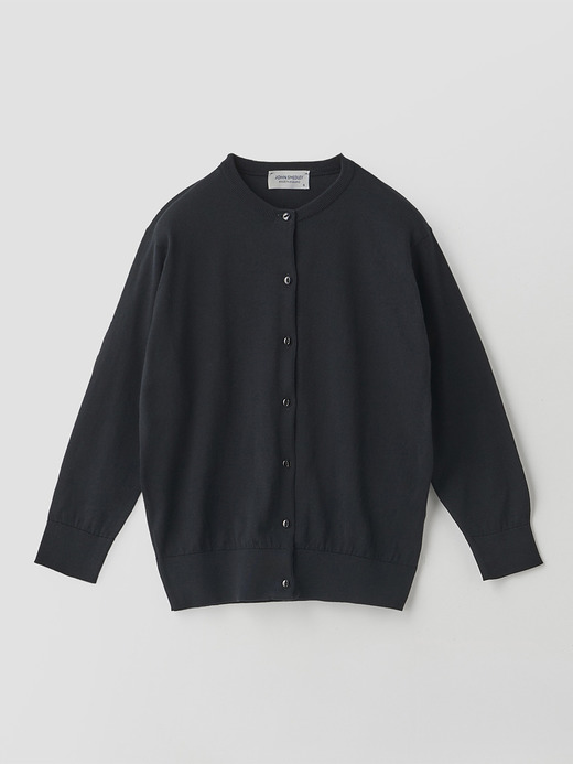 コットンクルーネック７分袖ニットカーディガン | S4901 | 30G 詳細画像 BLACK 2