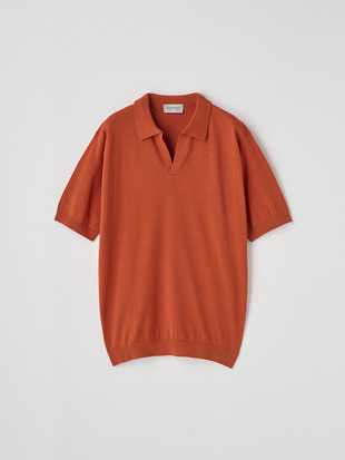 スキッパーネック半袖コットンニットプルオーバー | SYRES | 30G MODERN FIT