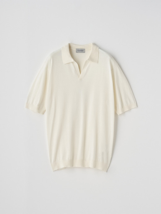 スキッパーネック半袖コットンニットプルオーバー | SYRES | 30G MODERN FIT 詳細画像 STARCH 2