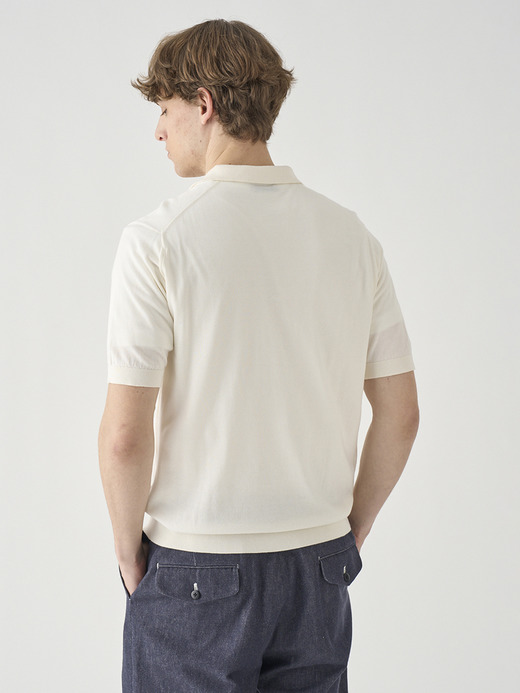 スキッパーネック半袖コットンニットプルオーバー | SYRES | 30G MODERN FIT 詳細画像 STARCH 5