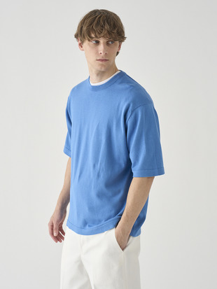 ウェルトヘム半袖コットンニットＴシャツ | TINDALL | 24G