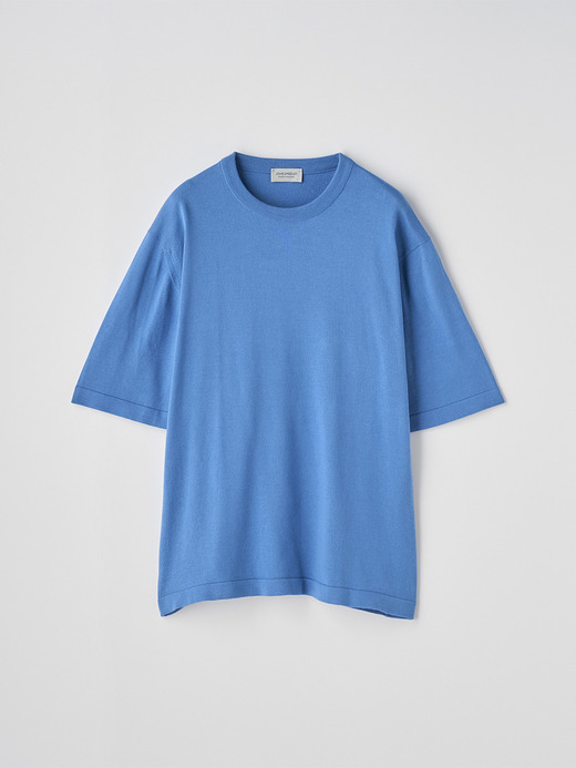 ウェルトヘム半袖コットンニットＴシャツ | TINDALL | 24G 詳細画像 SKYE BLUE 2