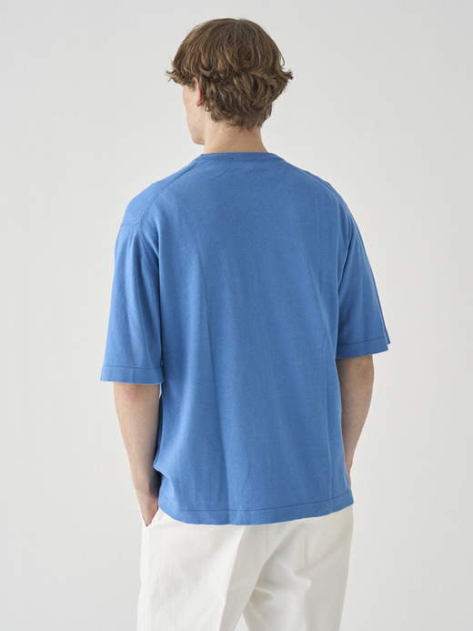 ウェルトヘム半袖コットンニットＴシャツ | TINDALL | 24G 詳細画像 SKYE BLUE 6