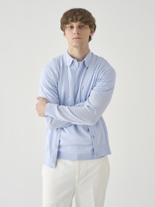 Ｖネック長袖コットンニットカーディガン | WISTING | 30G MODERN FIT