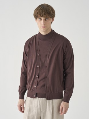 Ｖネック長袖コットンニットカーディガン | WISTING | 30G MODERN FIT