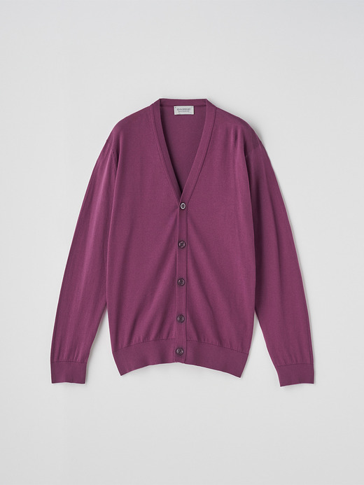 Ｖネック長袖コットンニットカーディガン | WISTING | 30G MODERN FIT 詳細画像 AMARANTH 2