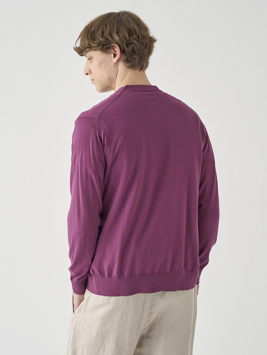 Ｖネック長袖コットンニットカーディガン | WISTING | 30G MODERN FIT 詳細画像 AMARANTH 7