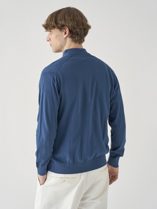 Ｖネック長袖コットンニットカーディガン | WISTING | 30G MODERN FIT 詳細画像 DELFT BLUE 4