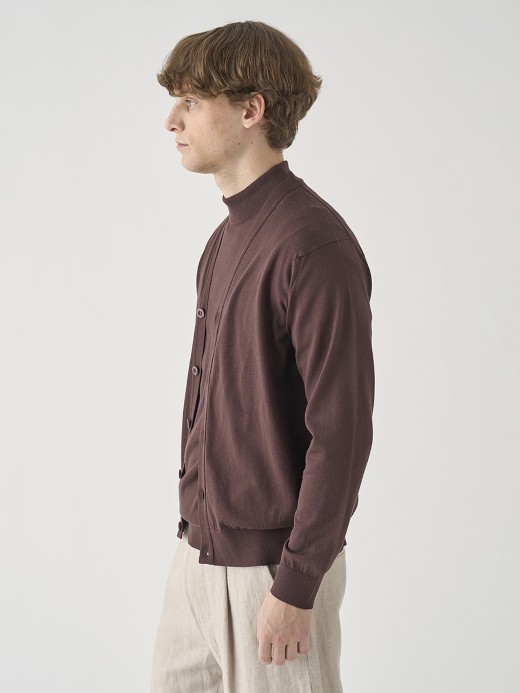 Ｖネック長袖コットンニットカーディガン | WISTING | 30G MODERN FIT 詳細画像 RAISIN 4