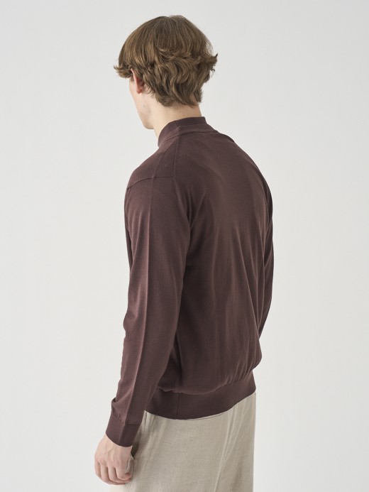 Ｖネック長袖コットンニットカーディガン | WISTING | 30G MODERN FIT 詳細画像 RAISIN 6