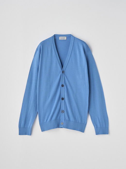 Ｖネック長袖コットンニットカーディガン | WISTING | 30G MODERN FIT 詳細画像 SKYE BLUE 1