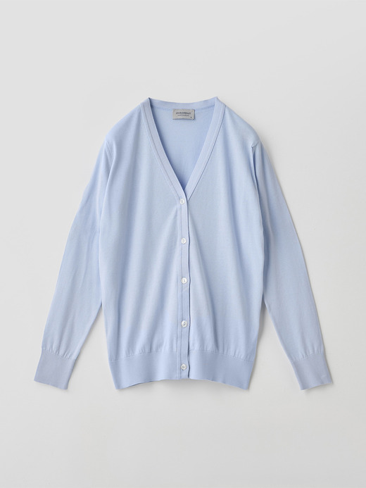 Ｖネック長袖コットンニットカーディガン | YASMIN | 30G MODERN FIT 詳細画像 DEW 1